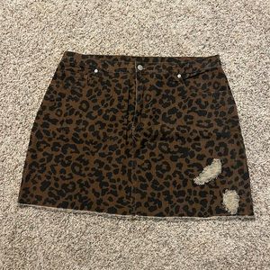 Shein leopard skirt